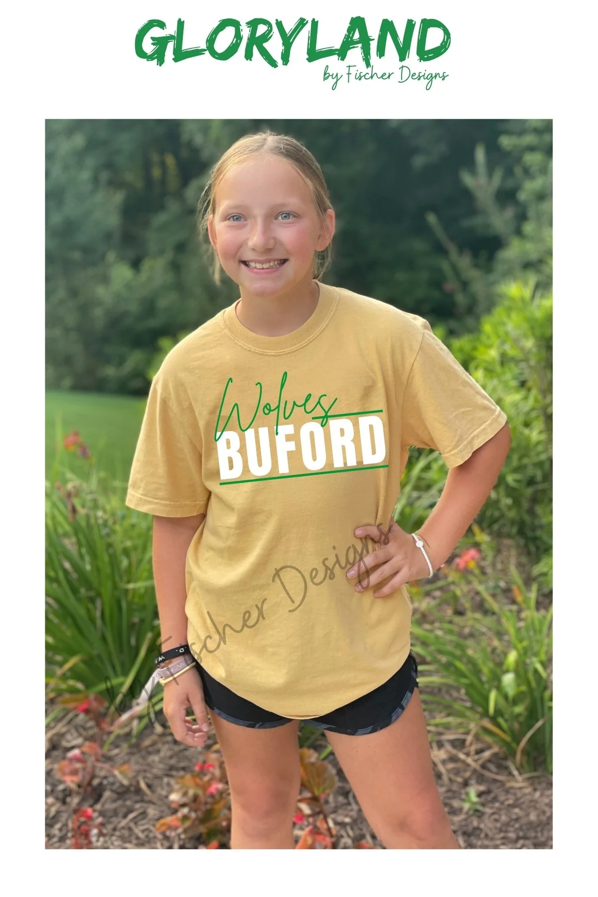 NEW!) Wolves cursive BUFORD T-shirt — Gloryland by Fischer Designs